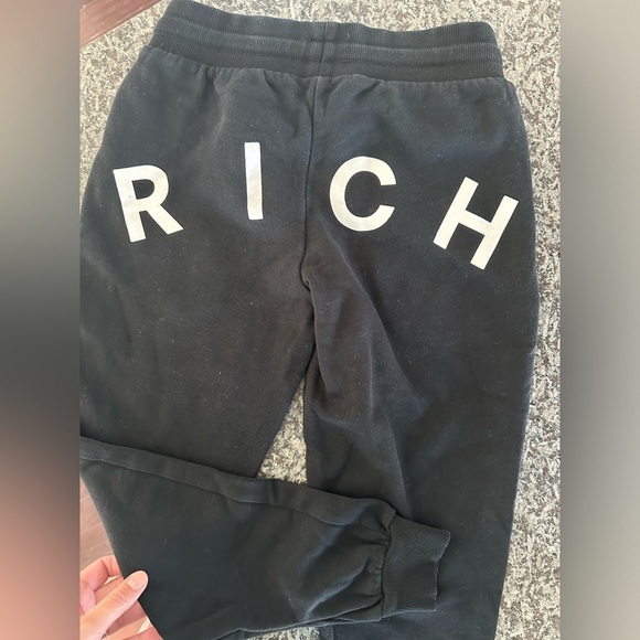 John Richmond Junior logo-print cotton track pants black size 10T made in Italy - Picture 10 of 14